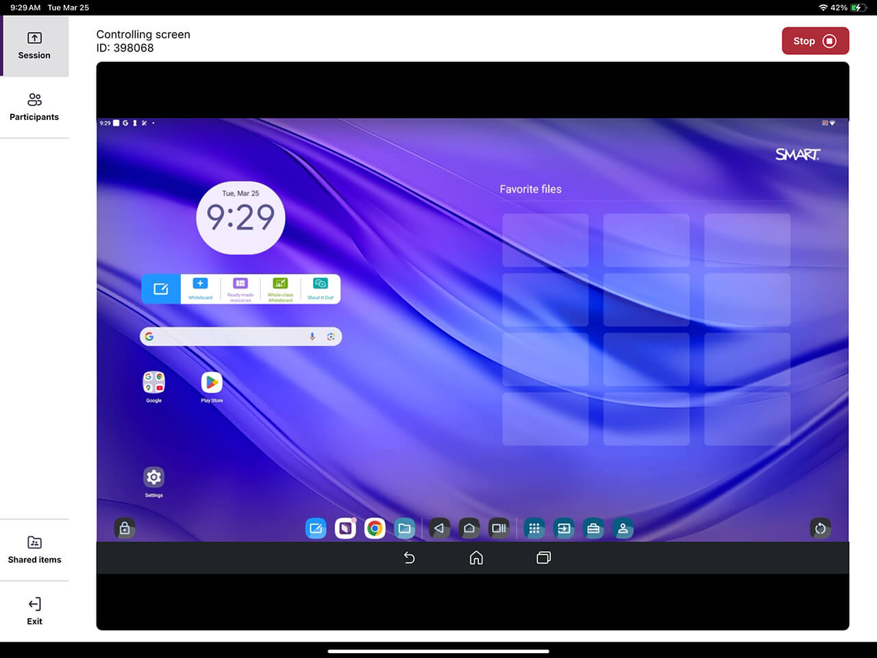 SMART Mirror 4.41 showing remote control
